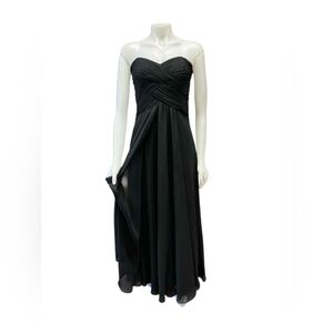 Bari Jay Gown Formal Dress Black Strapless Long Flowing Size 10